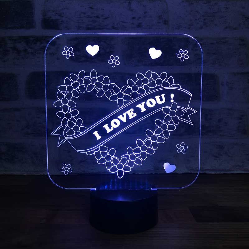 Kalpler ve Aşk Figürlü Dekoratif Hediye Led Masa Lambası | BYLAMP