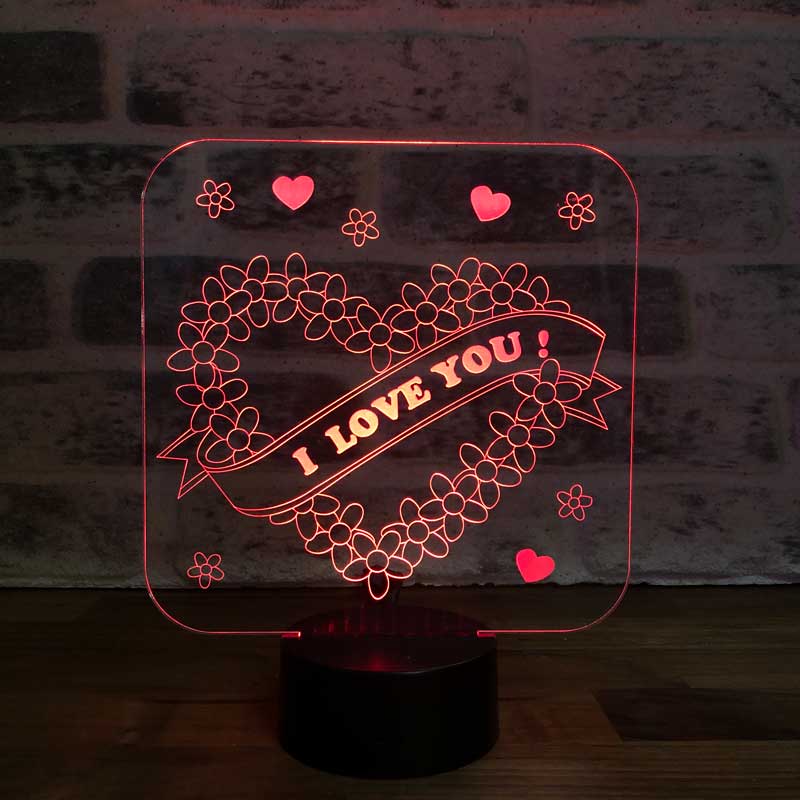 Kalpler ve Aşk Figürlü Dekoratif Hediye Led Masa Lambası | BYLAMP