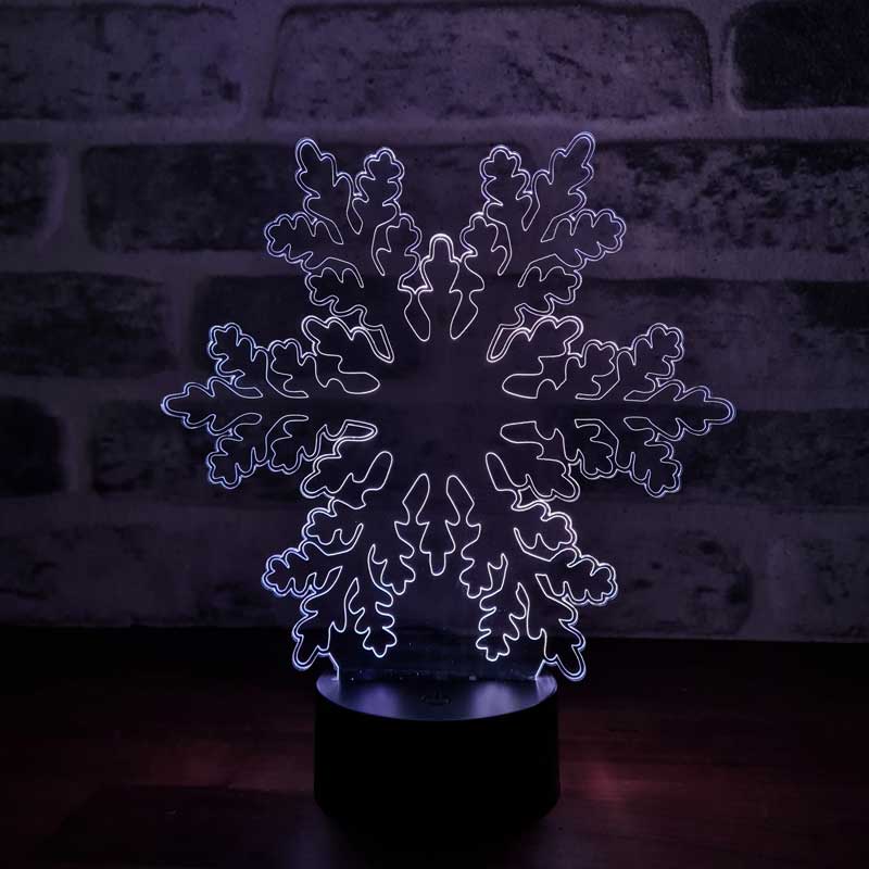 3D ندفة الثلج أدى الجدول مصباح