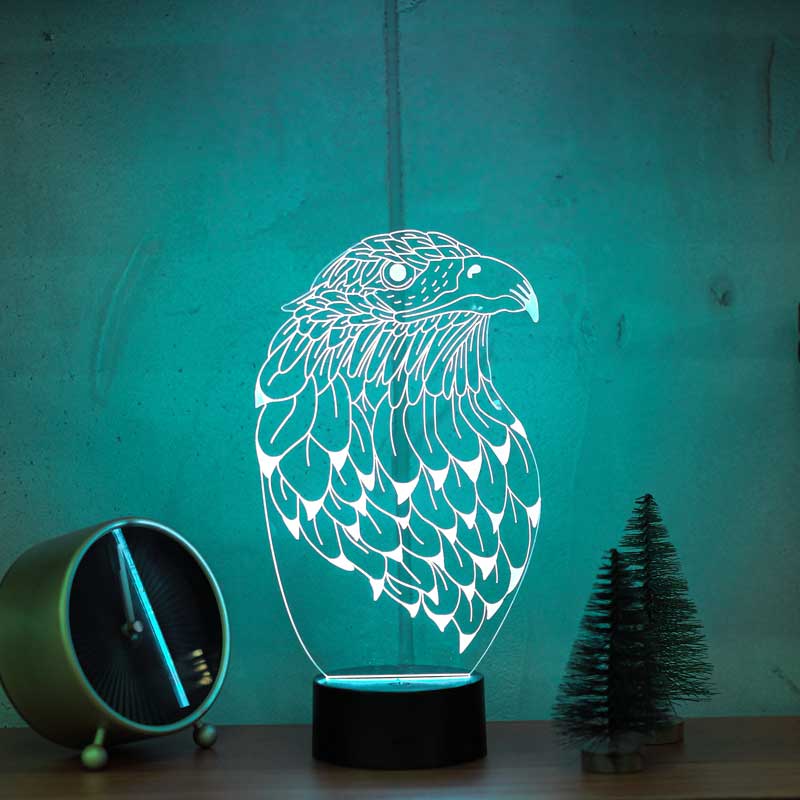 3D Eagle Portrait LED Table Lamp