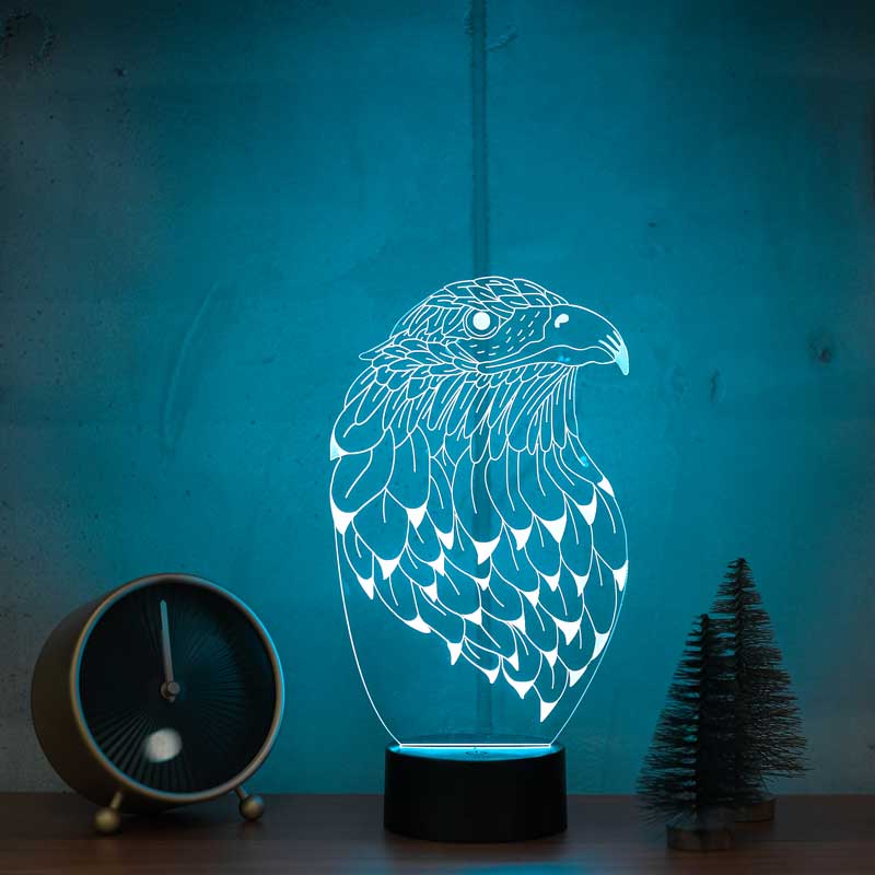 3D Eagle Portrait LED Table Lamp