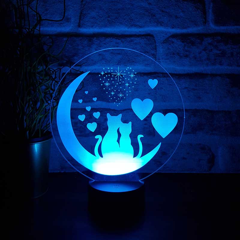 Cats and Love Led Table Lamp