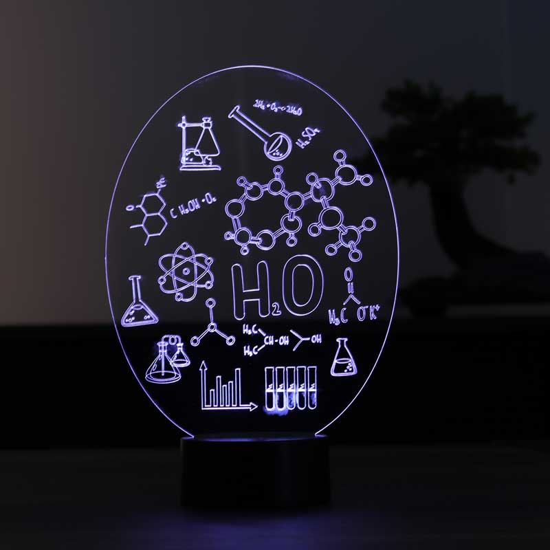 Kimya Formülü Figürlü Dekoratif Hediye Led Masa Lambası | BYLAMP