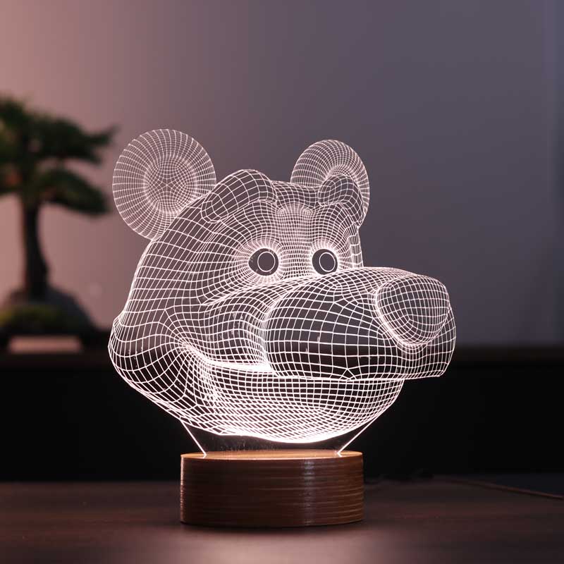 3-D husband bear LED lamp