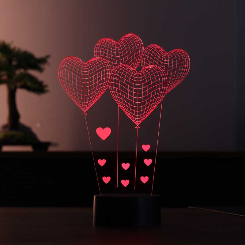 3D kleine Herz Ballon LED Nachtlicht