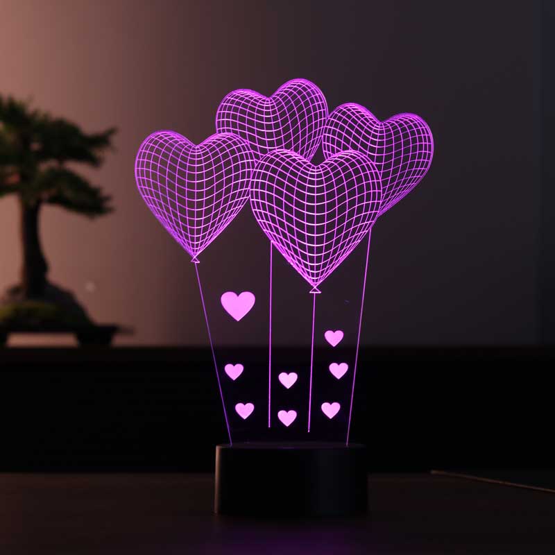3D kleine Herz Ballon LED Nachtlicht