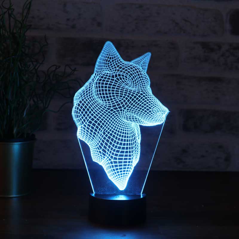 3D wolf head led lamp