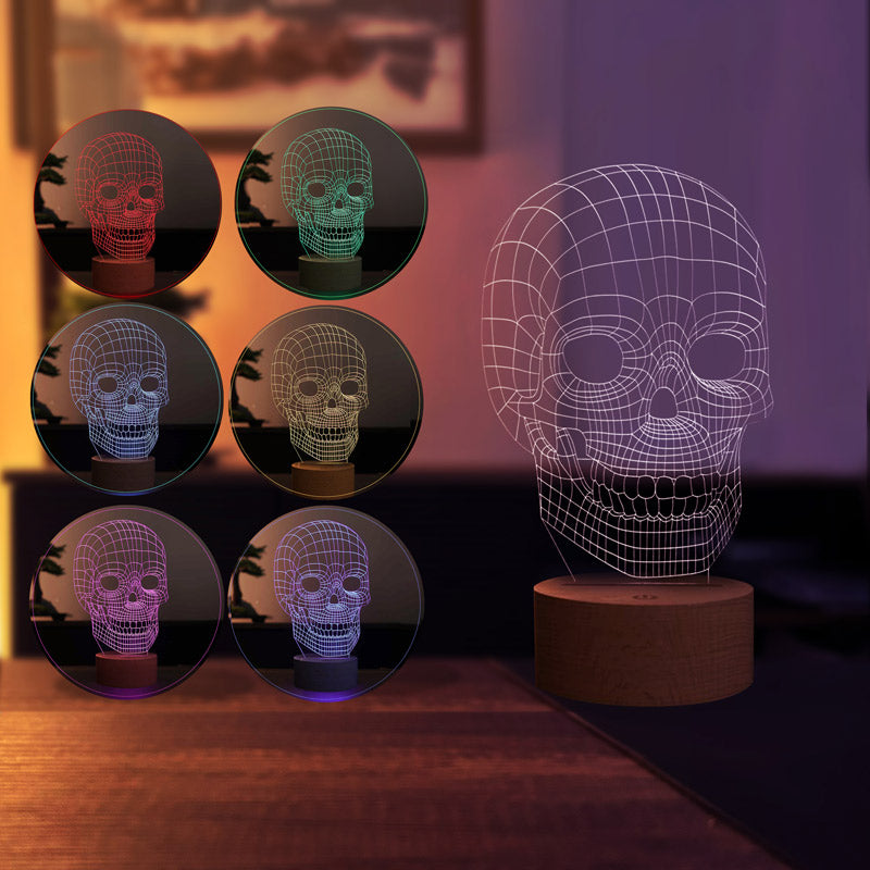 3D Skull Night Light