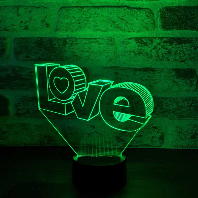 3D Love Led Lamp