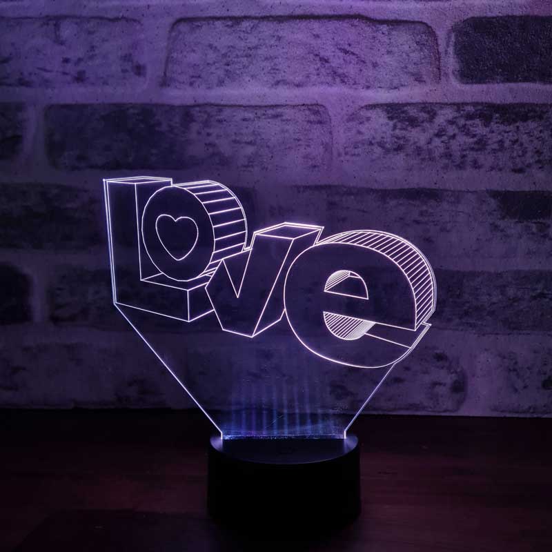 3D Love Led Lamp