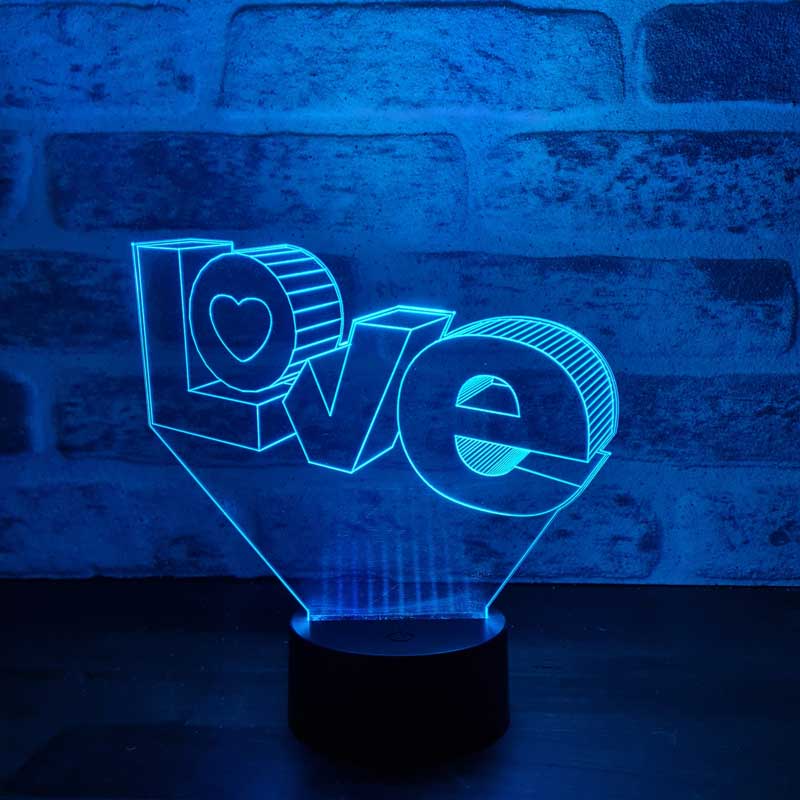 Love yazısı Figürlü Dekoratif Hediye Led Masa Lambası | BYLAMP