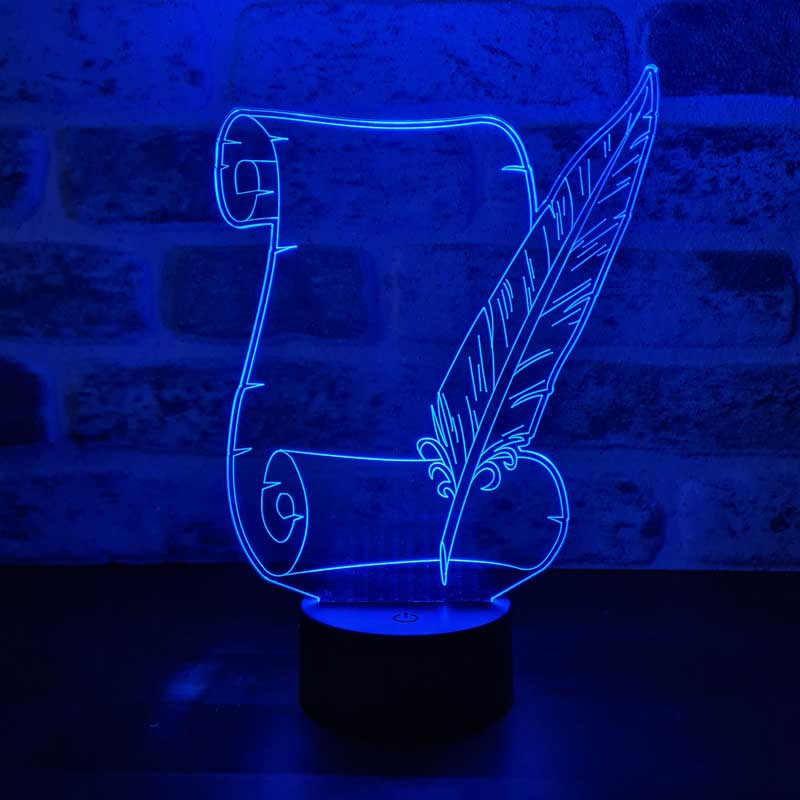 Lámpara de mesa led carta 3D