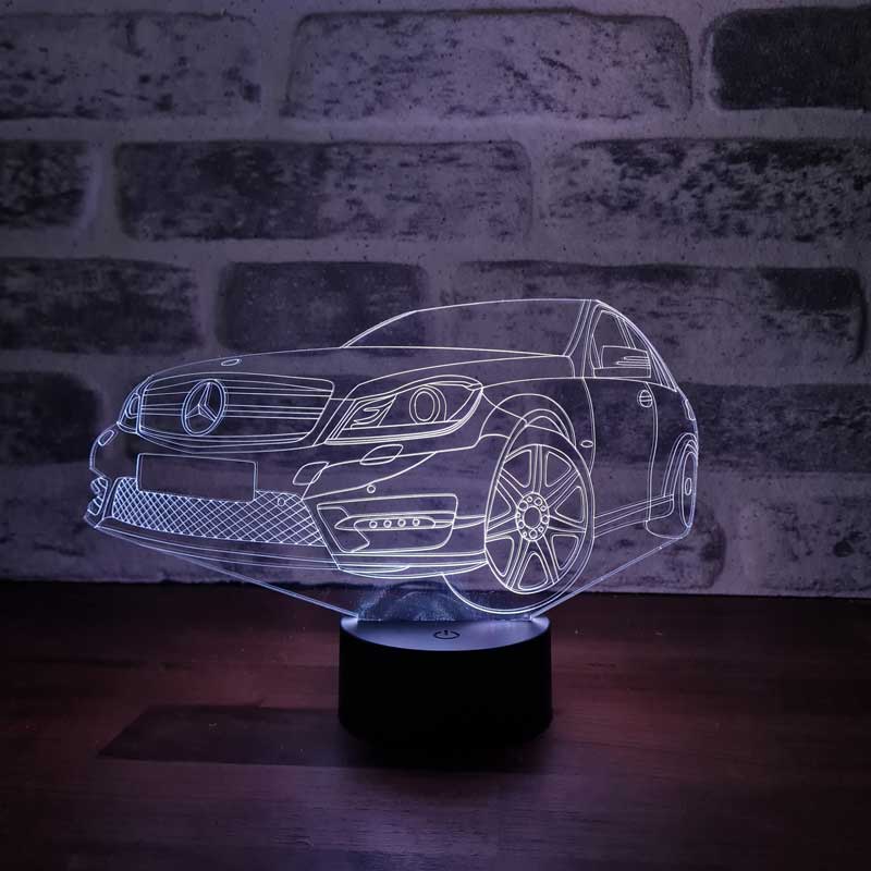 Mercedes Figürlü Dekoratif Hediye Led Masa Lambası | BYLAMP