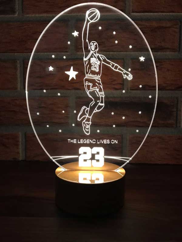 3-D Michael Jordan LED Lamp