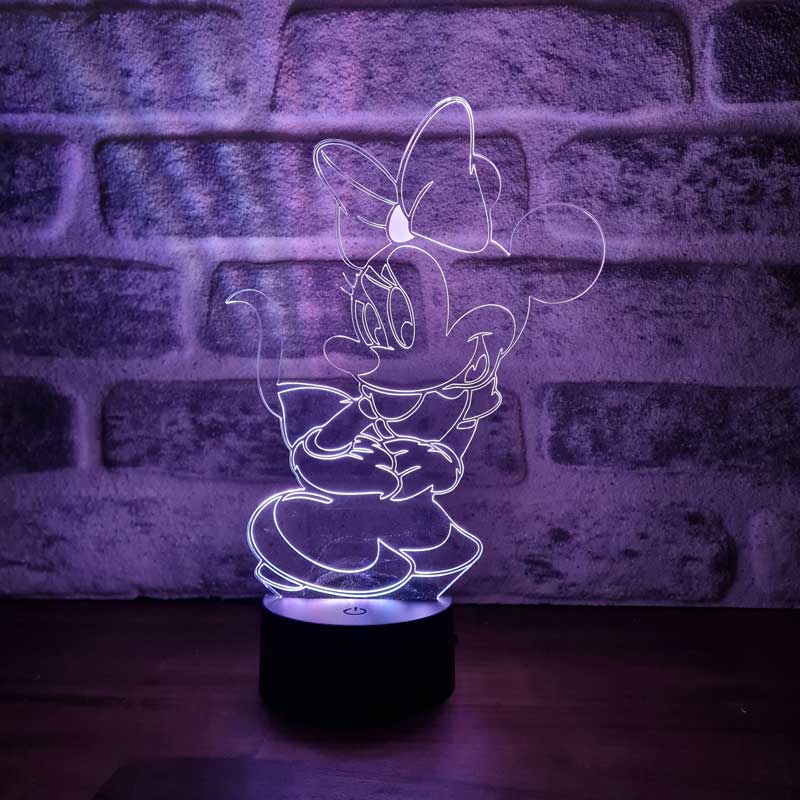 3-D-Minnie-Maus-LED-Tischlampe