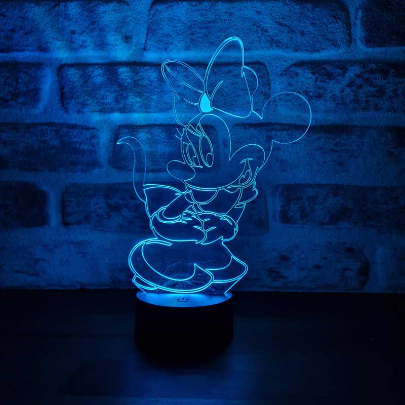 3-D-Minnie-Maus-LED-Tischlampe