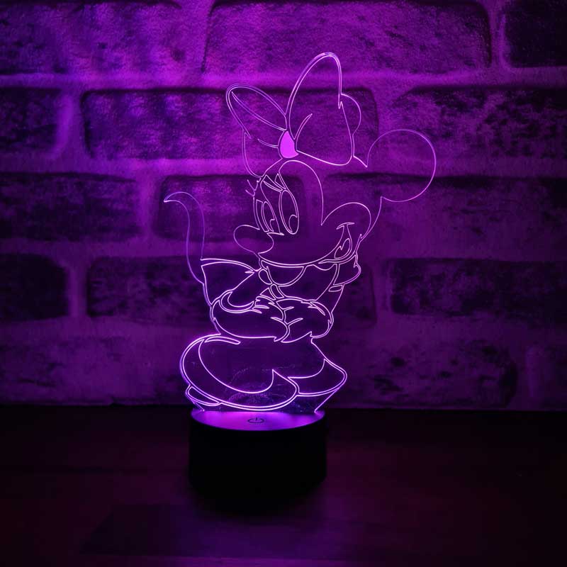 Lámpara de mesa de 3-D Minnie Mouse LED