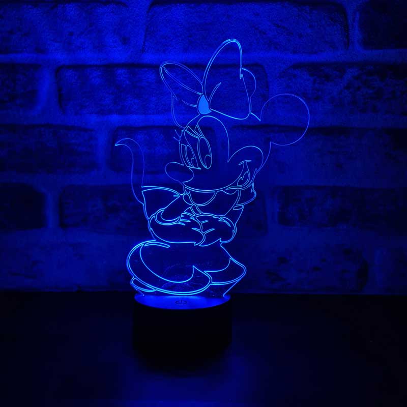 Lámpara de mesa de 3-D Minnie Mouse LED