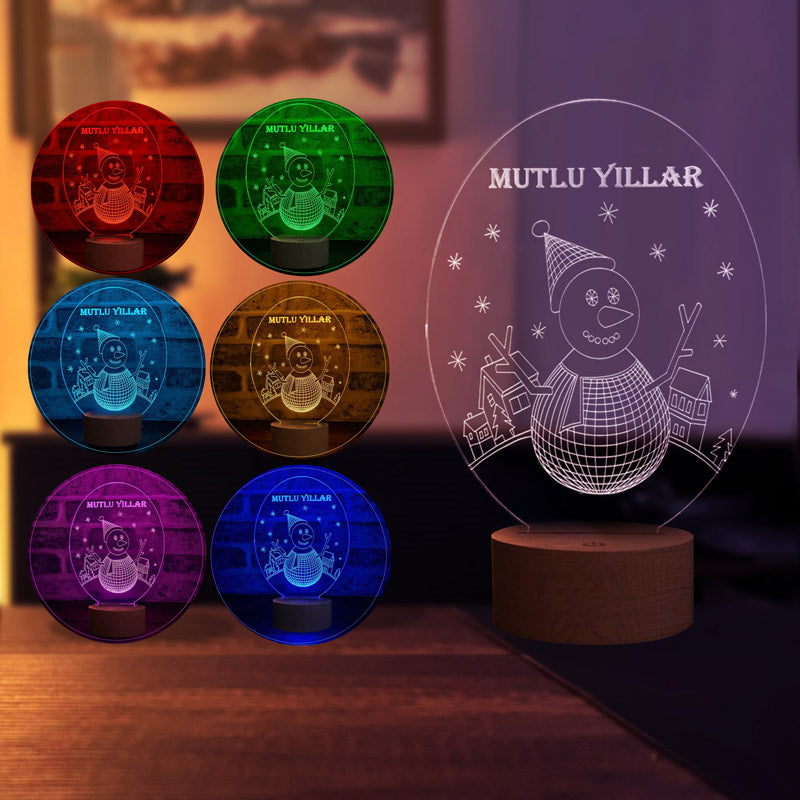 3-D happy New Year LED gift lamp