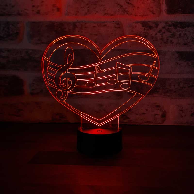 الموسيقى الحب بقيادة مصباح مكتبي