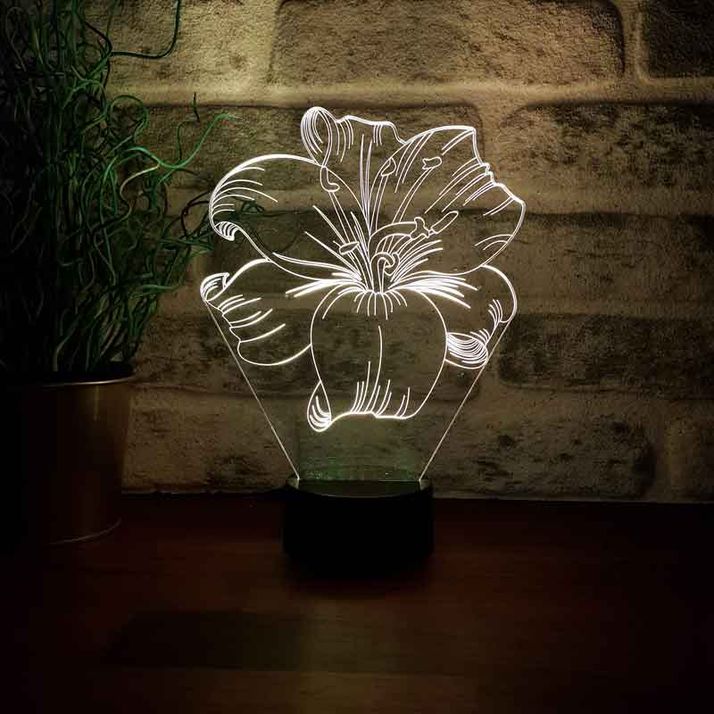 Lámpara de mesa led lotus 3D