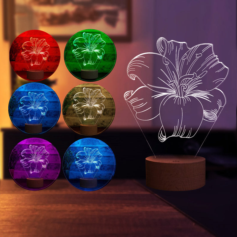 Lámpara de mesa led lotus 3D