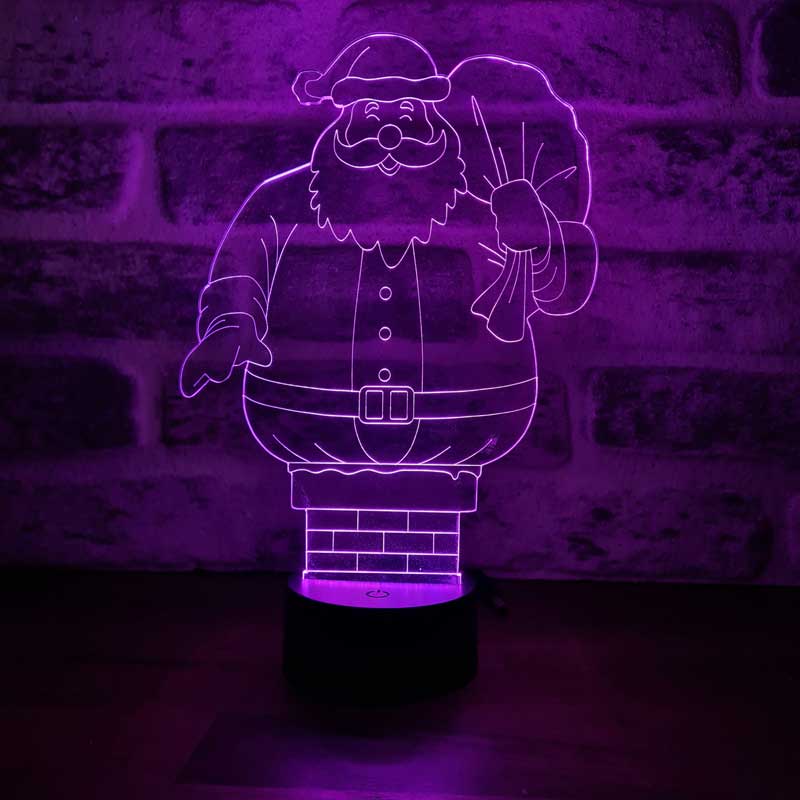 Lámpara LED de la chimenea de Santa Claus 3D