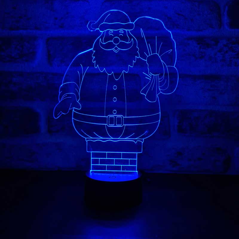 Lámpara LED de la chimenea de Santa Claus 3D