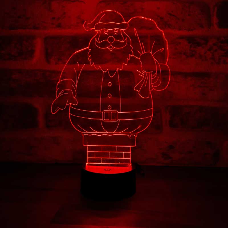 Noel Baba Baca Figürlü Dekoratif Hediye Led Masa Lambası | BYLAMP