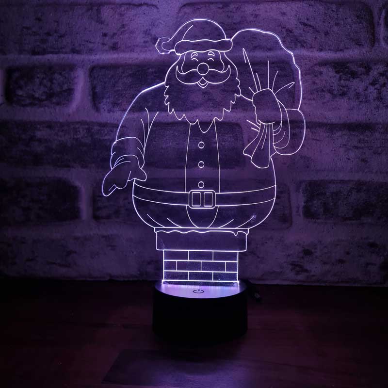 3D Santa Claus Chimney LED Lamp