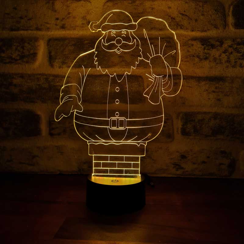 Noel Baba Baca Figürlü Dekoratif Hediye Led Masa Lambası | BYLAMP