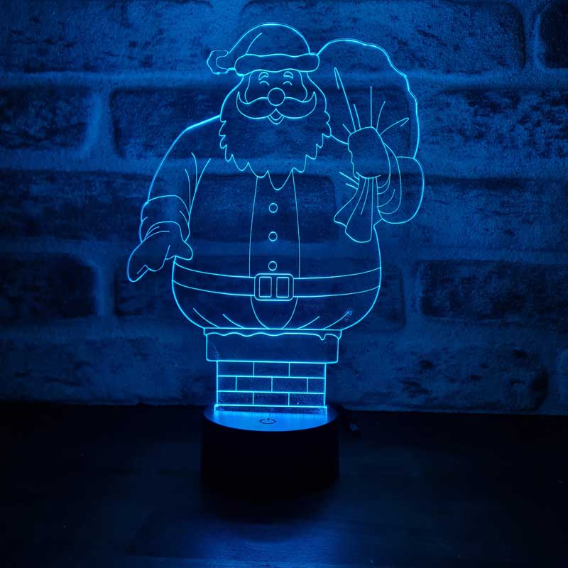 3D Santa Claus Chimney LED Lamp