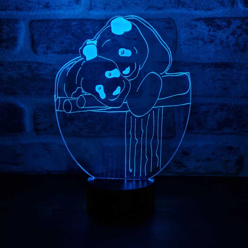 3-D Pandas LED Table Lamp