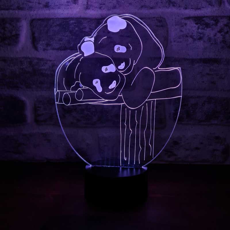 3-D Pandas LED Table Lamp
