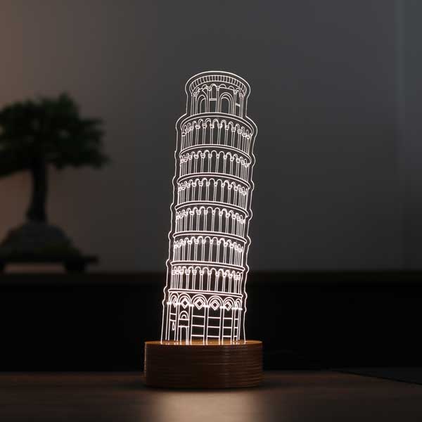 3D Pisa Tower Led Lamp