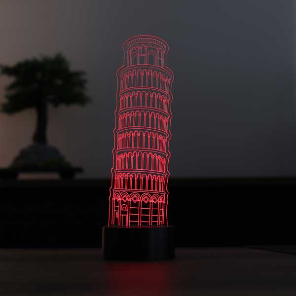 3D Pisa Tower Led Lamp