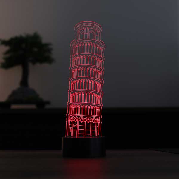 3D بيزا برج أدى مصباح