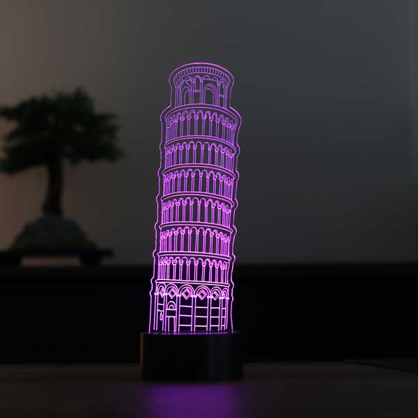 3D Pisa Tower Led Lamp