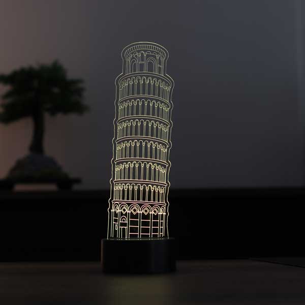 3D Pisa Tower Led Lamp