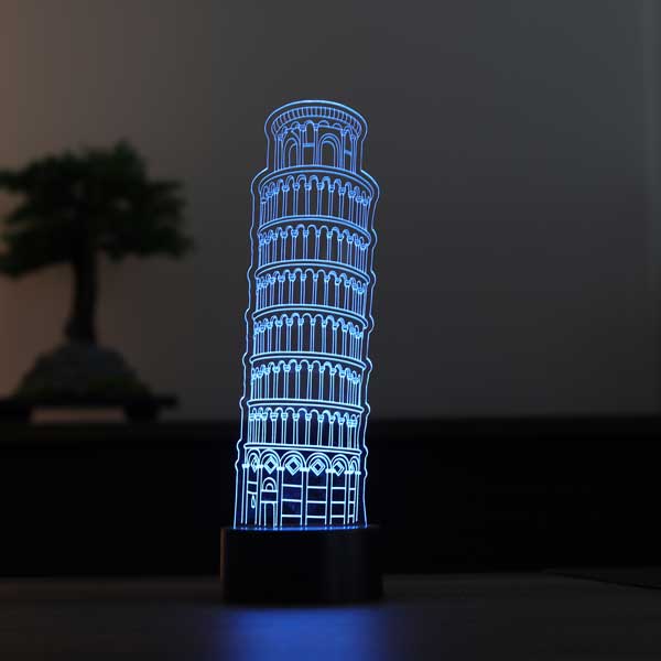 3D Pisa Tower Led Lamp