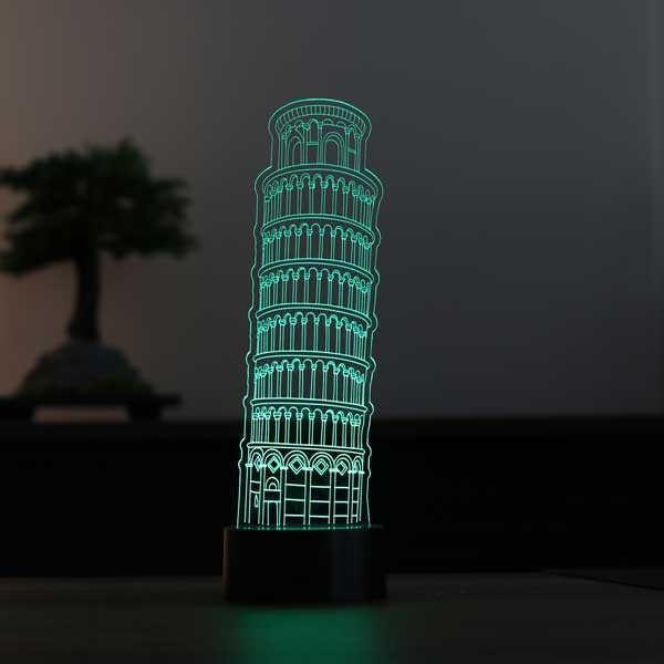 3D Pisa Tower Led Lampe