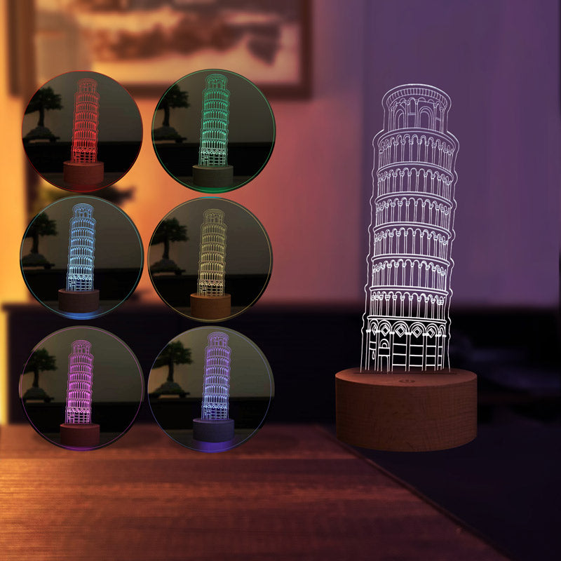 3D Pisa Tower Led Lamp