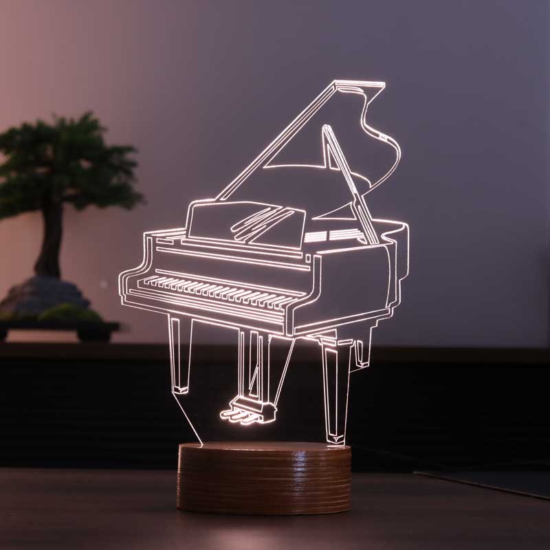 3D piano LED lamp