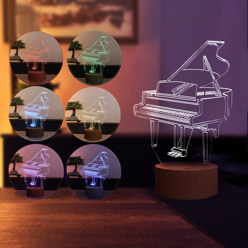 3D piano LED lamp