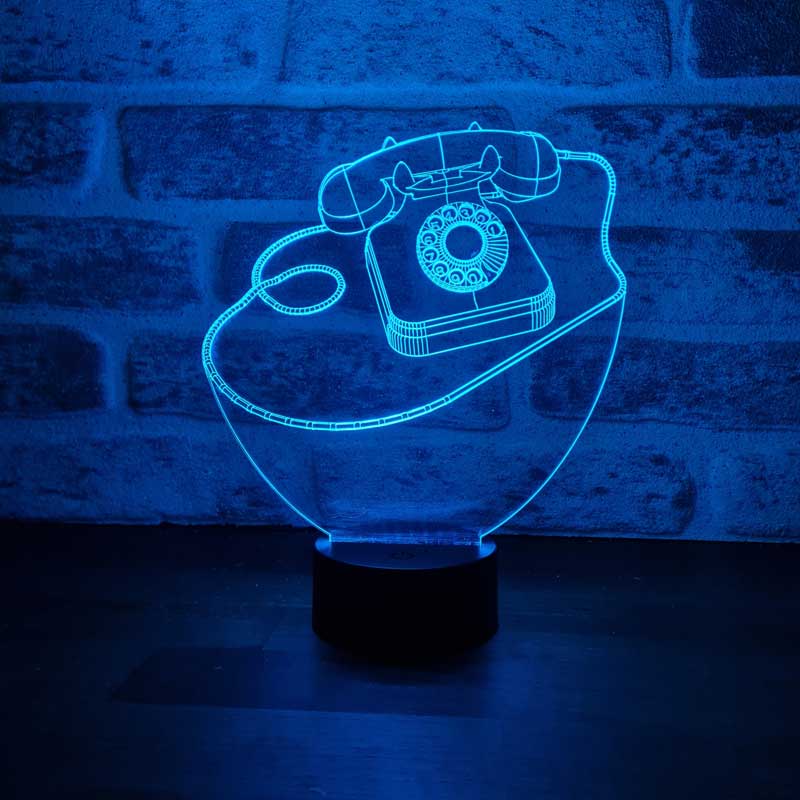 3D Retro Phone LED Lamp