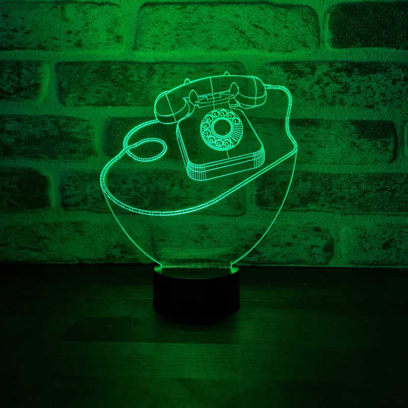 3D Retro Phone LED Lamp