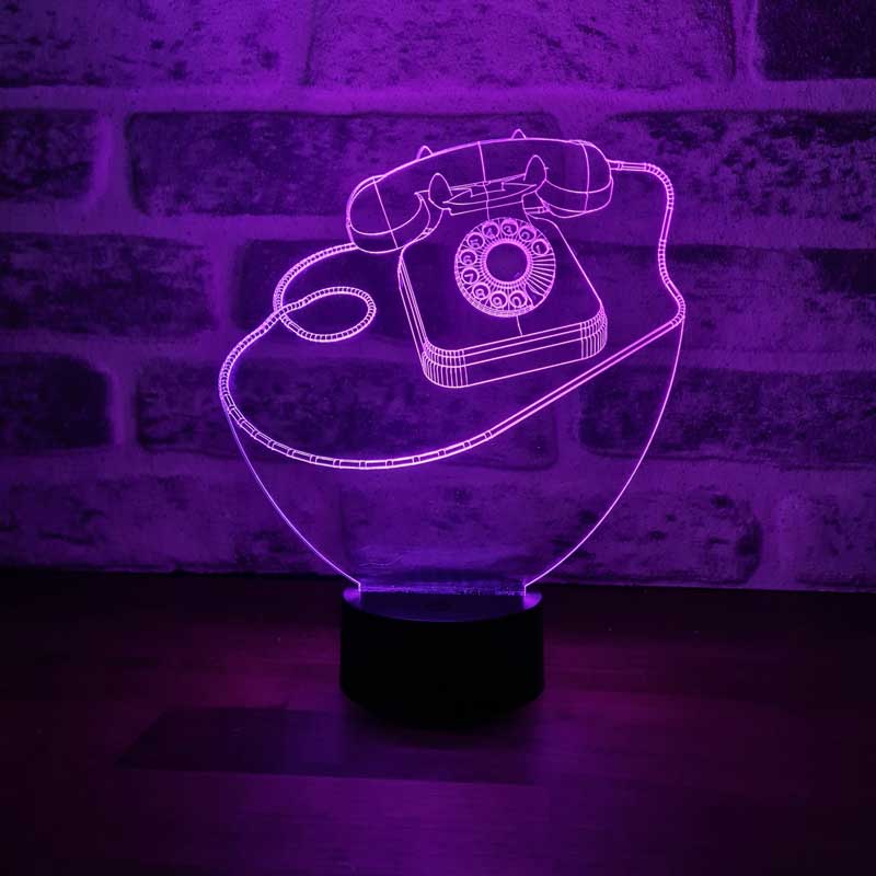 3D Retro Phone LED Lamp