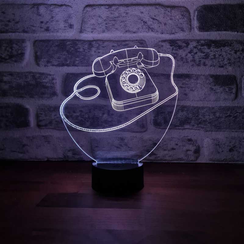 3D Retro Phone LED Lamp