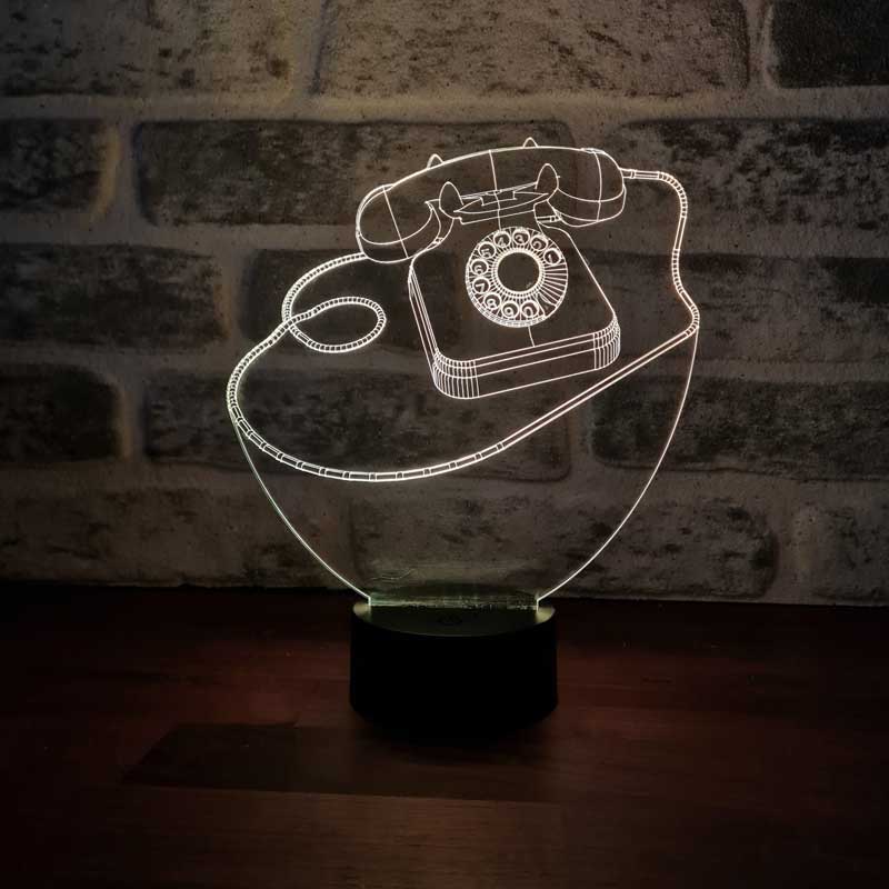 3D Retro Phone LED Lamp