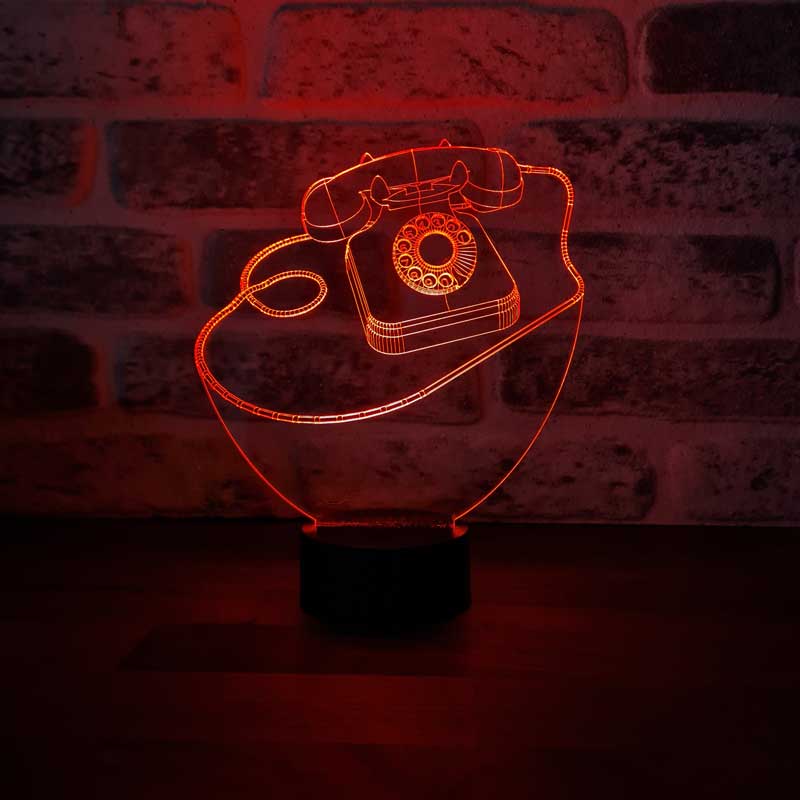 3D-Retro-Telefon-LED-Lampe